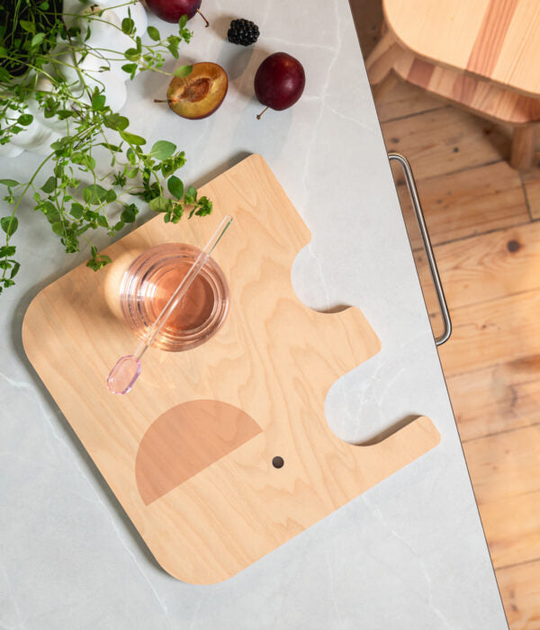 Muurla Elephants cutting/serving board, pink, 28x25cm, custom product